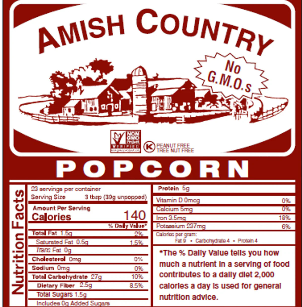 snack - popcorn kernels - 4oz by amish country popcorn