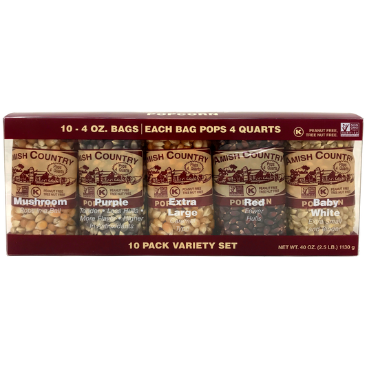 popcorn - 10-pack variety set by amish country popcorn