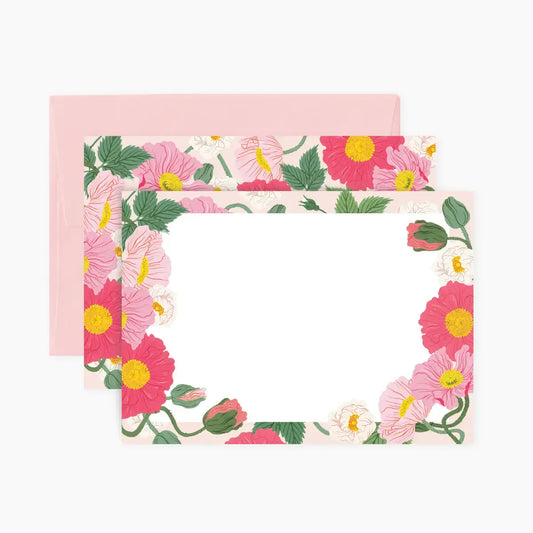notecards - set of 4 - poppies by botanica paper co.