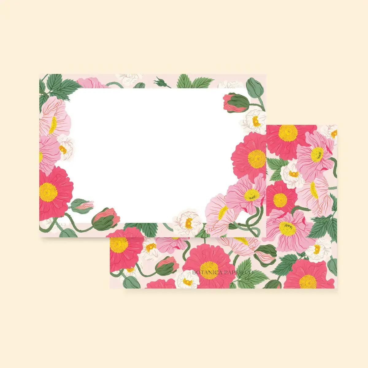 notecards - set of 4 - poppies by botanica paper co.
