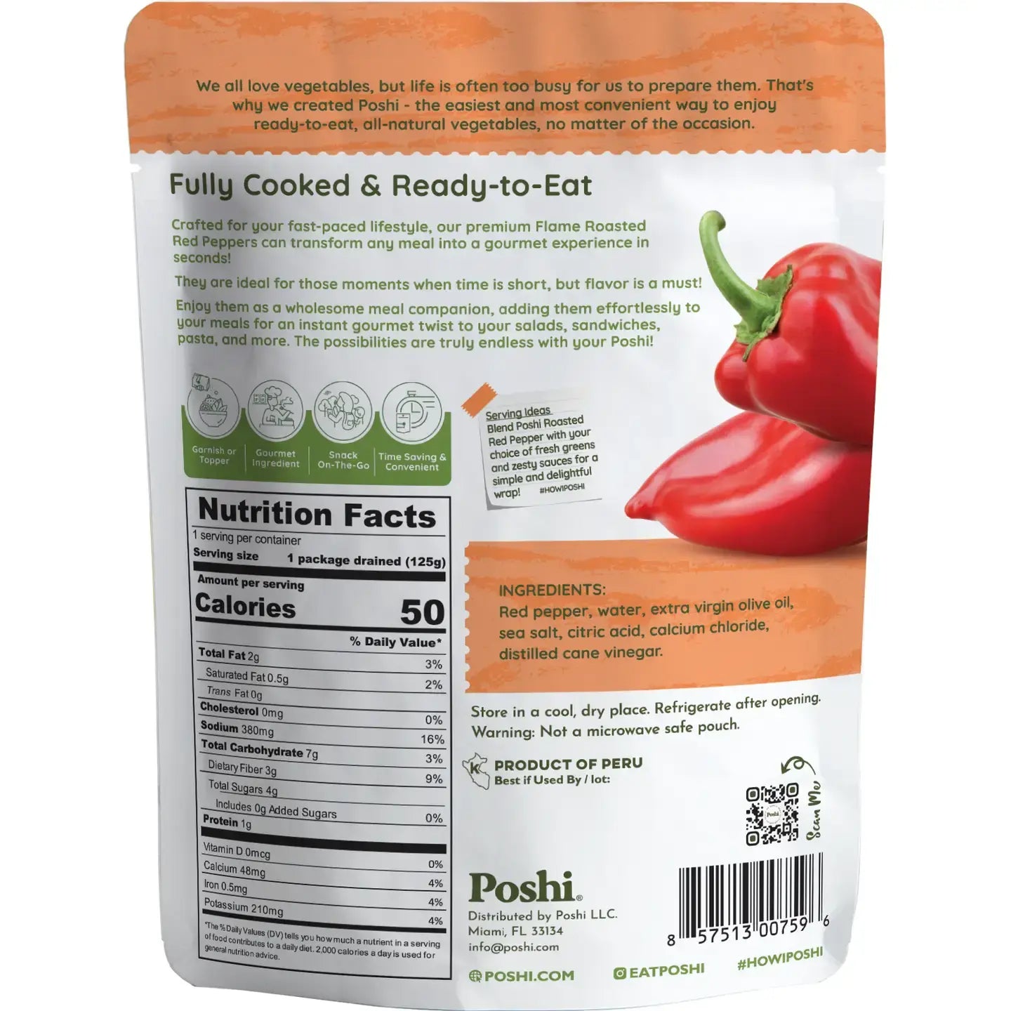 snack - veggie pack (large) by poshi (fresh packed veggies)