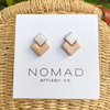 Earrings | Double Square Ceramic