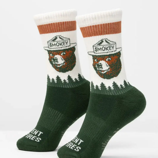 socks - organic cotton - prevent wildfires - smokey bear - small/medium unisex by the landmark project