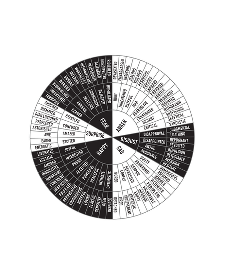 art print - plenty feelings wheel - black/white by catprint