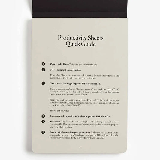 notepad - productivity sheets by intelligent change
