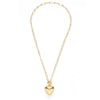 necklace - puffed heart - 20" toggle chain - 14kgp by amano studio