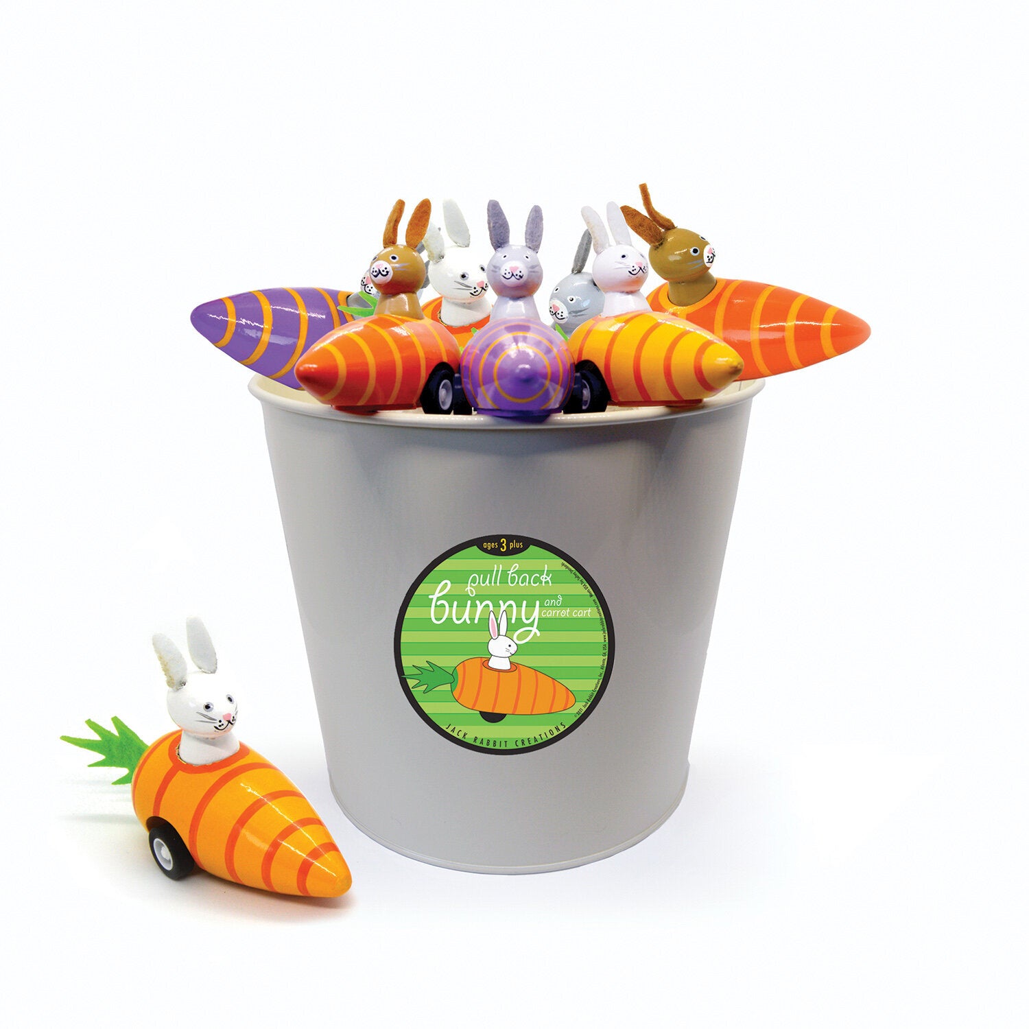 toy - pull-back racer - bunny carrot by jack rabbit creations