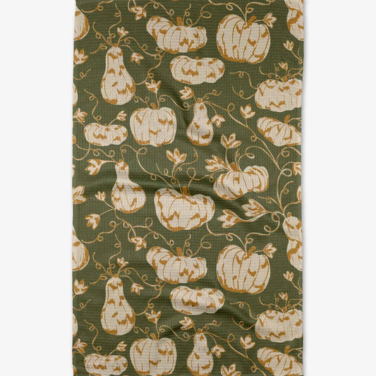 tea towel - microfiber autumn - pumpkin trail by geometry house