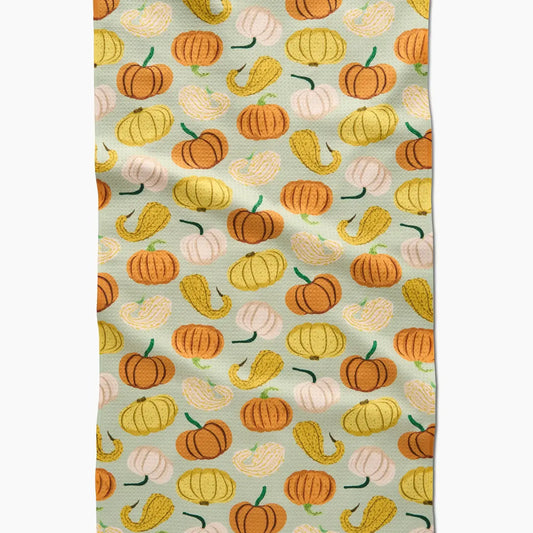 tea towel - microfiber autumn - pumpkins & gourds by geometry house