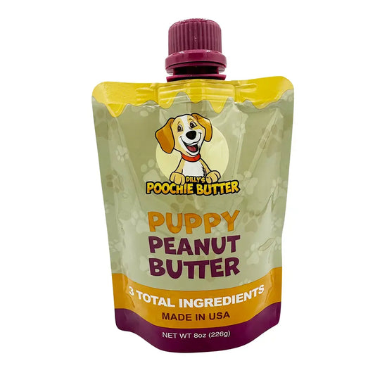 dog treat - puppy peanut butter - squeeze pack 8oz by poochie butter