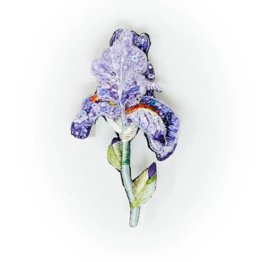 brooch pin - purple bearded iris by trovelore