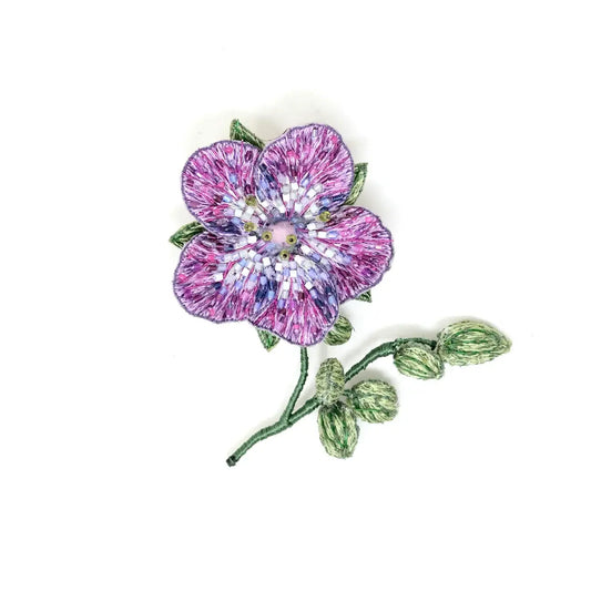 brooch pin - purple geranium by trovelore