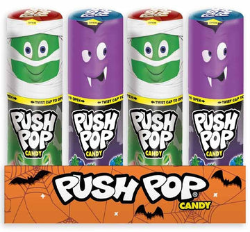 candy - push pop halloween - cherry watermelon mummy/blue raspberry vampire by redstone foods inc