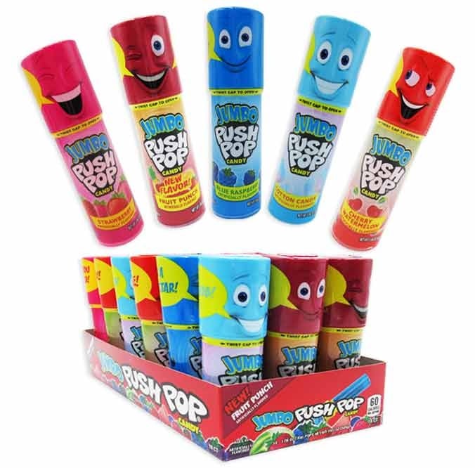 candy - push pops jumbo - assorted by redstone foods inc