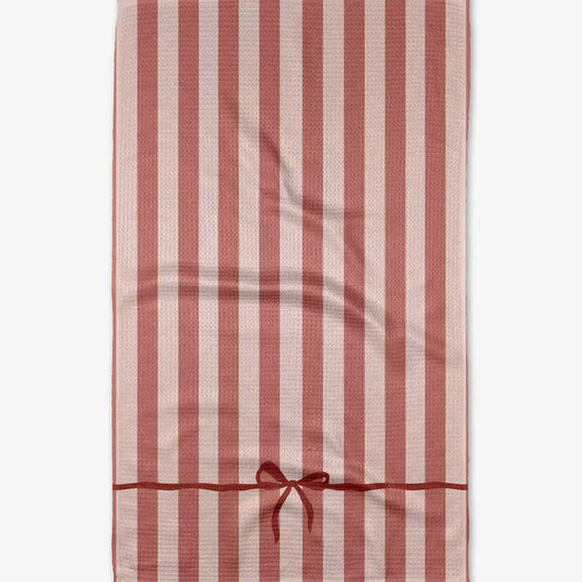 tea towel - microfiber holiday - put a bow on it by geometry house