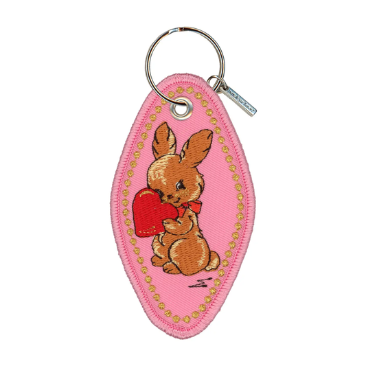 Keychain | Embroidered | Wild At Heart (Bunny)
