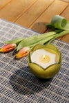 Candle | Tulip Glass Green | Verbena & Lemongrass