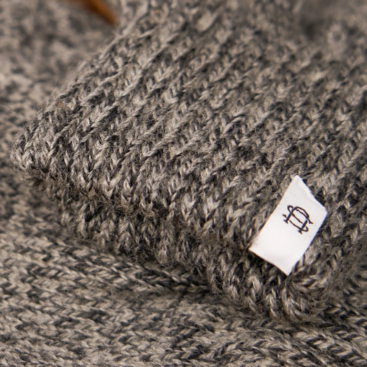 gloves - fingerless ragg wool - s/m charcoal melange by upstate sock
