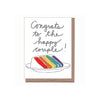 card - wedding - rainbow cake by la familia green
