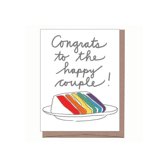 card - wedding - rainbow cake by la familia green
