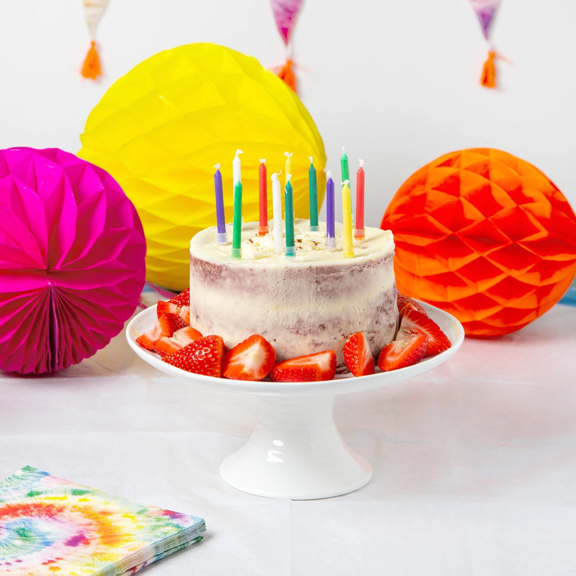 candles - flame multicolored - 12 pack by talking tables, usa