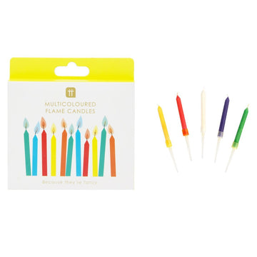 candles - flame multicolored - 12 pack by talking tables, usa