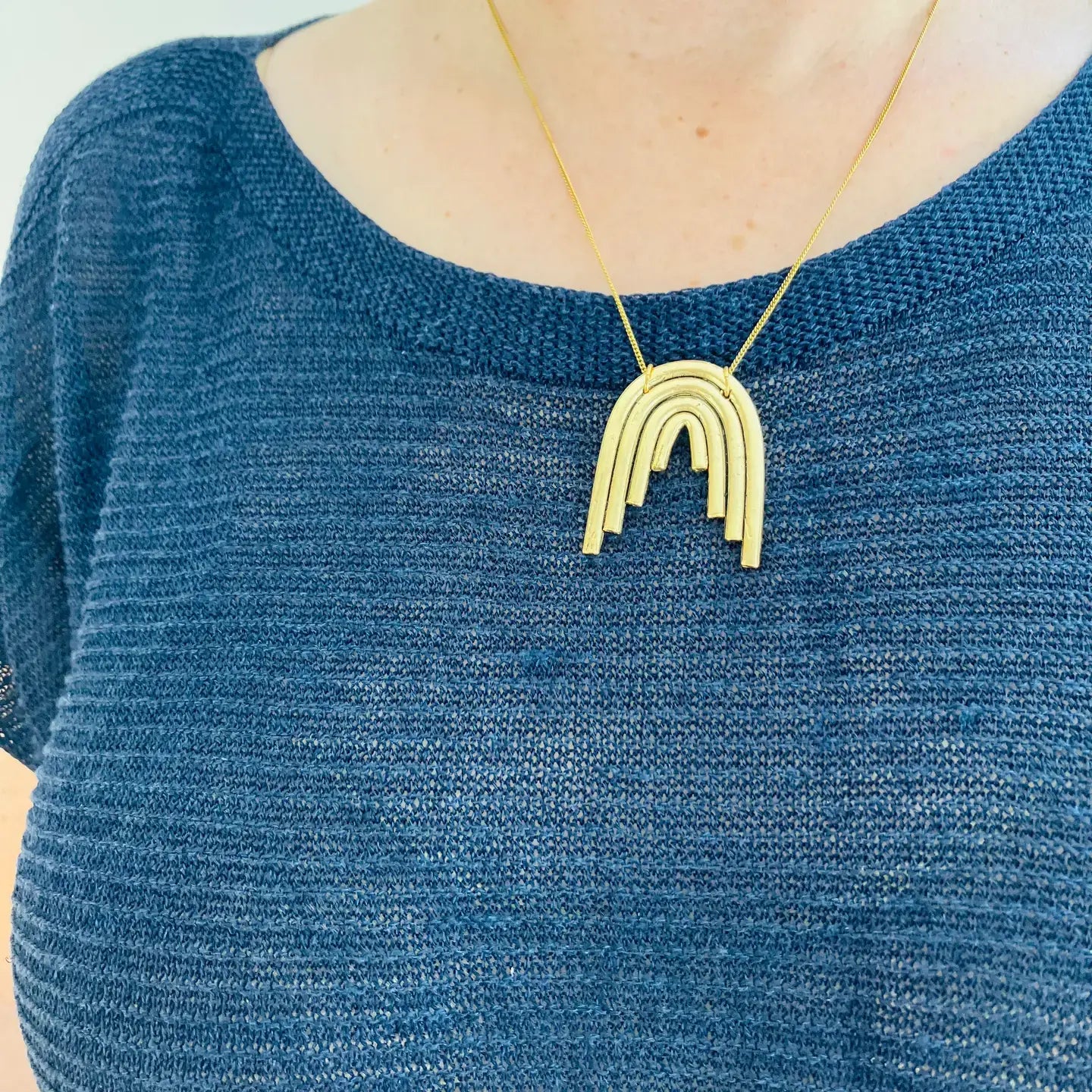 necklace - rainbow pendant - gold plated by tilly doro