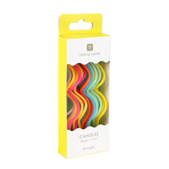 candles - twisted rainbow - 20 pack by talking tables, usa