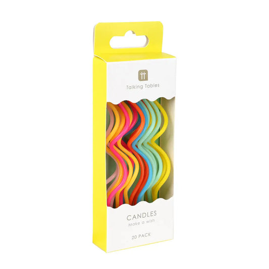 candles - twisted rainbow - 20 pack by talking tables, usa