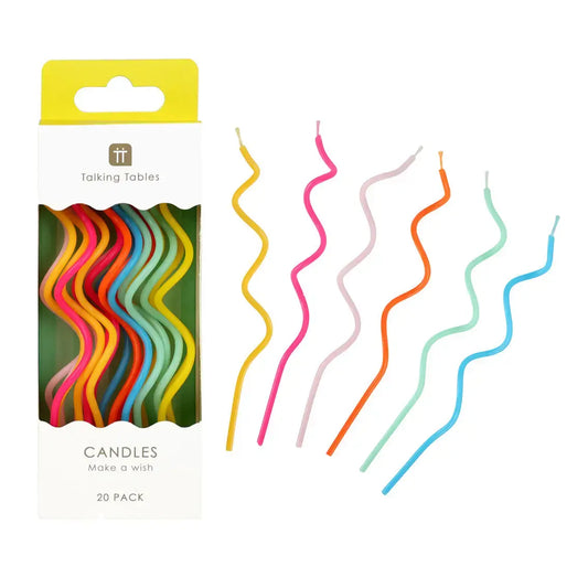 candles - twisted rainbow - 20 pack by talking tables, usa