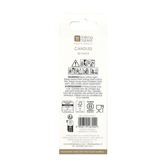 candles - twisted rainbow - 20 pack by talking tables, usa