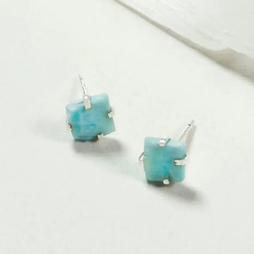 earrings - "raw beauty" post - larimar/sterling by luna norte