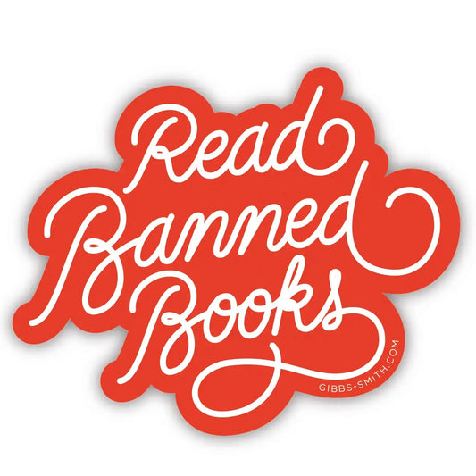 sticker - read banned books by gibbs smith