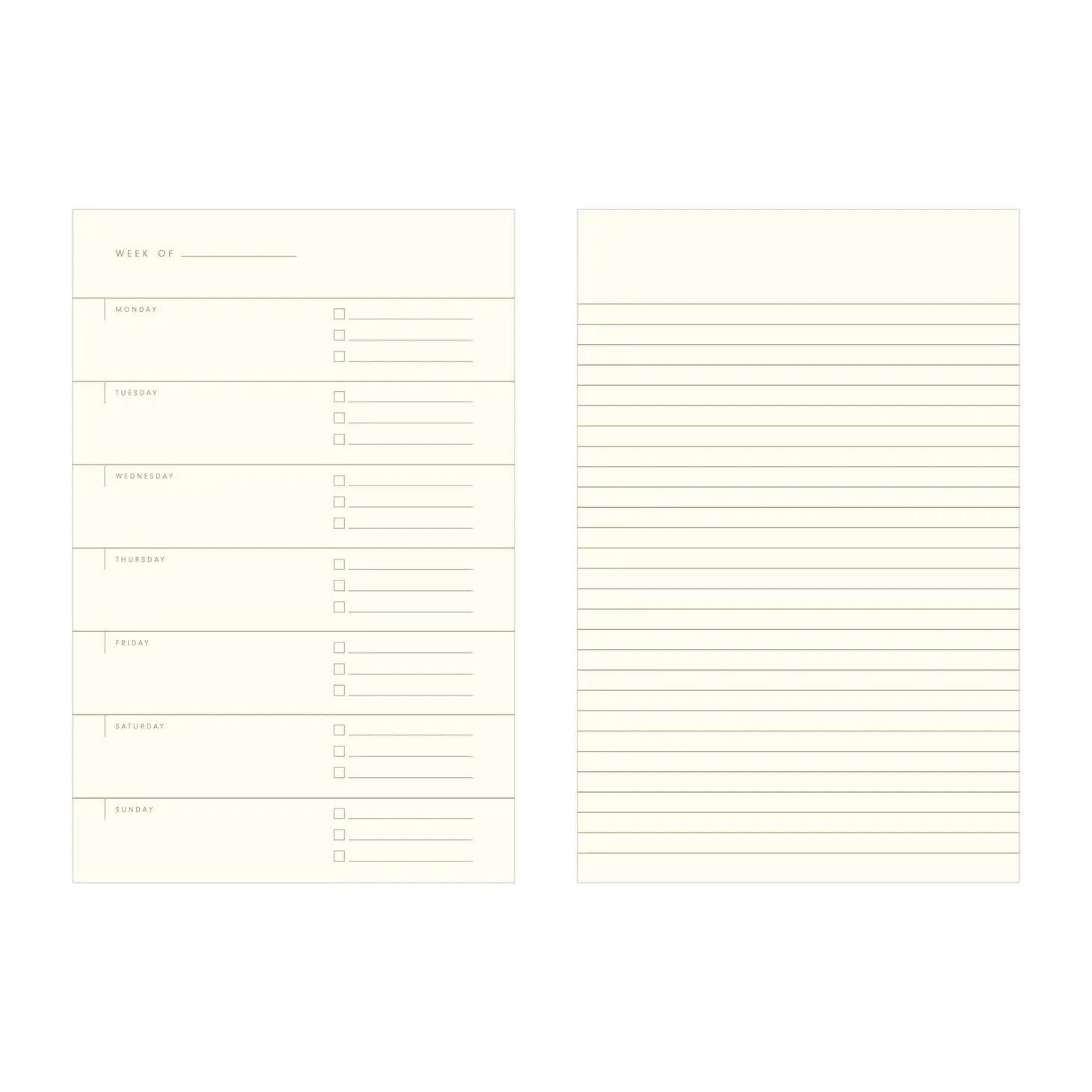 notebook - weekly planner - really organized - vanilla by ruff house print shop