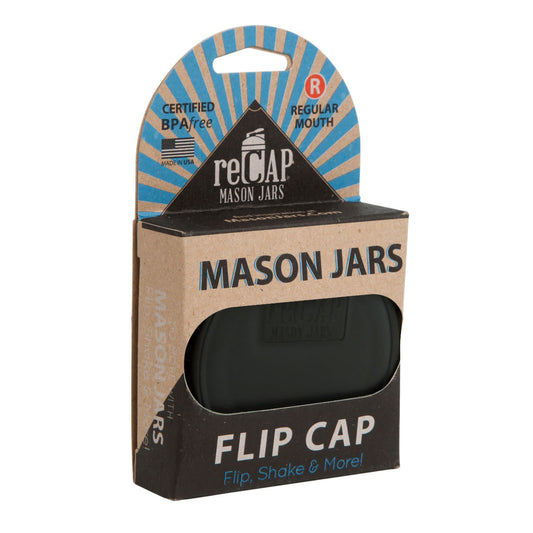 flip cap - recap® mason jars - regular mouth by recap mason jars