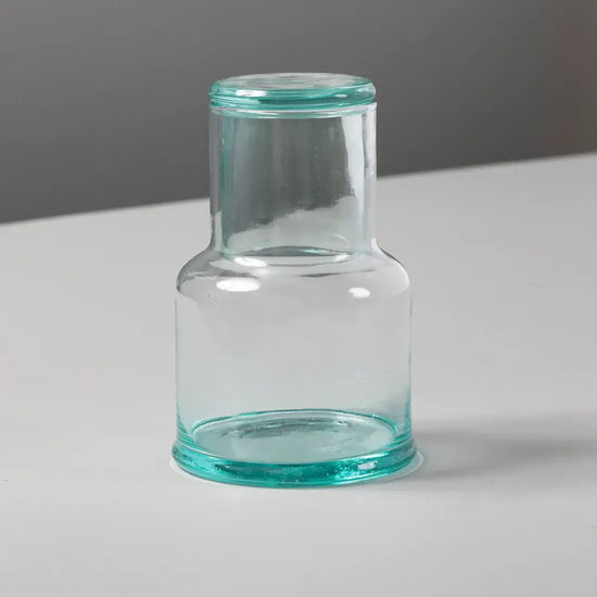 carafe & tumbler set - bedside - recycled glass by be home