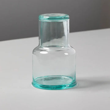 carafe & tumbler set - bedside - recycled glass by be home