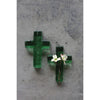 decor - cross - recycled glass - green by creative co-op