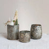 candle holder - votive - glass mosaic - oxidized pewter by creative co-op
