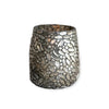 candle holder - votive - glass mosaic - oxidized pewter by creative co-op