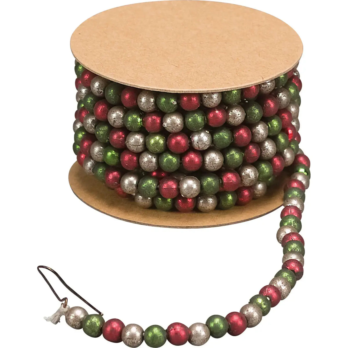 garland - bead - red + silver + green by primitives by kathy