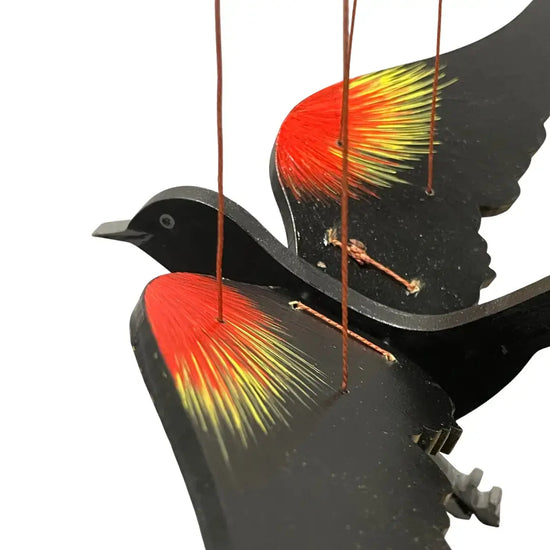 mobile - flying - red winged black bird by tulia's artisan gallery