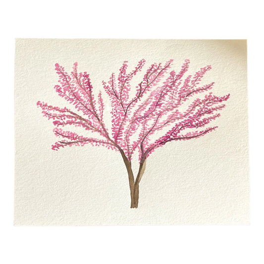 art print - redbud tree (watercolor) by scissortail prints co.