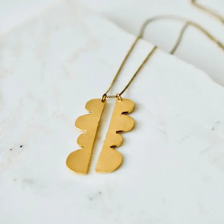 necklace - reflected hills - gold plated by tilly doro