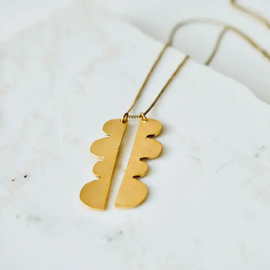 necklace - reflected hills - gold plated by tilly doro