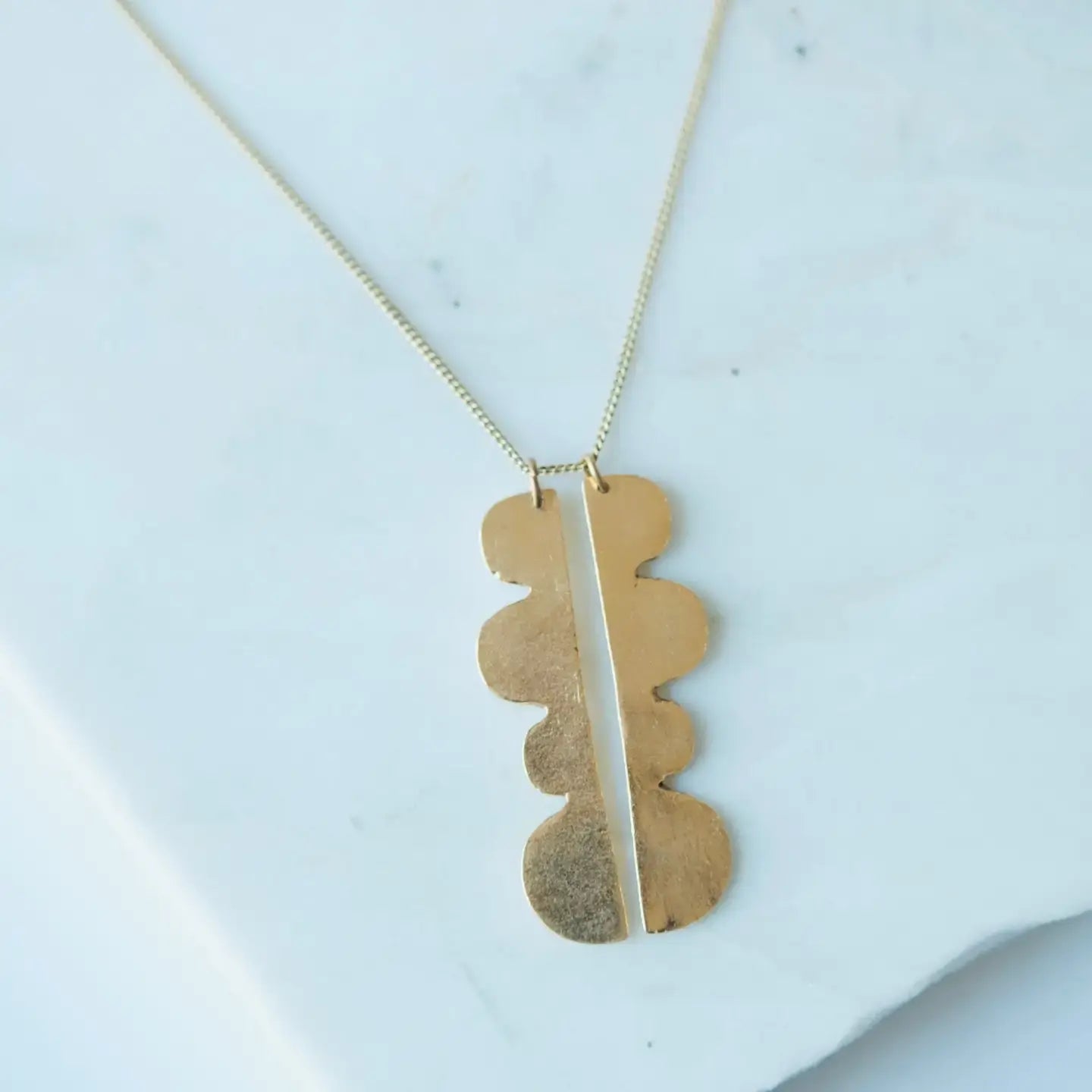 necklace - reflected hills - gold plated by tilly doro