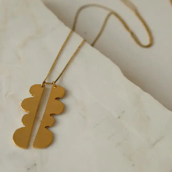 necklace - reflected hills - gold plated by tilly doro