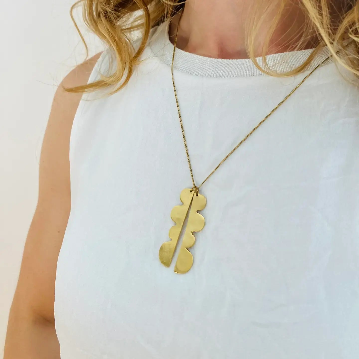 necklace - reflected hills - gold plated by tilly doro