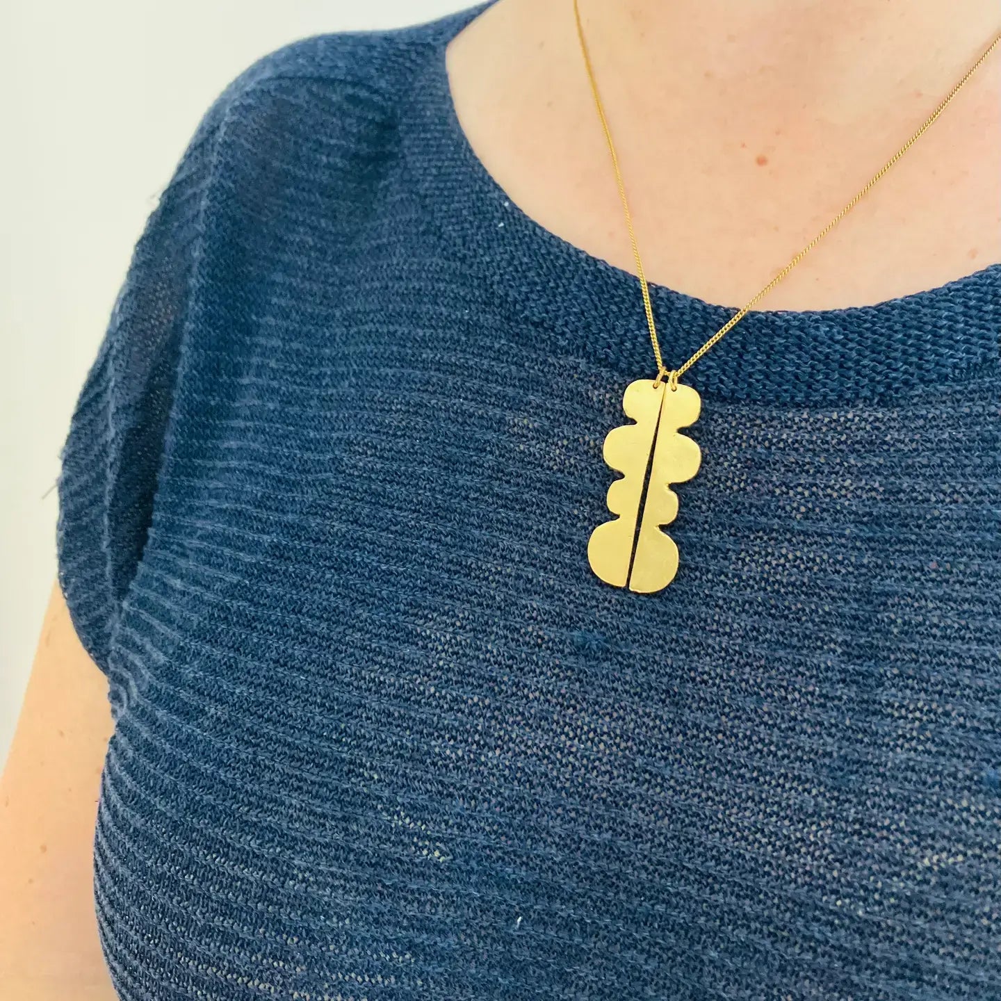 necklace - reflected hills - gold plated by tilly doro