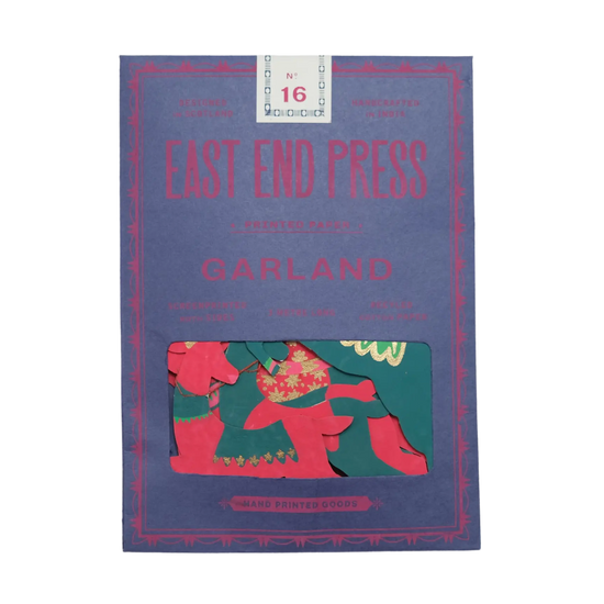 garland - recycled cotton paper - bright reindeer by east end press